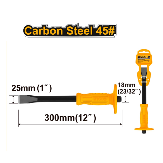 25 x 300mm Cold Chisel Masonry Chisel for demolishing masonry